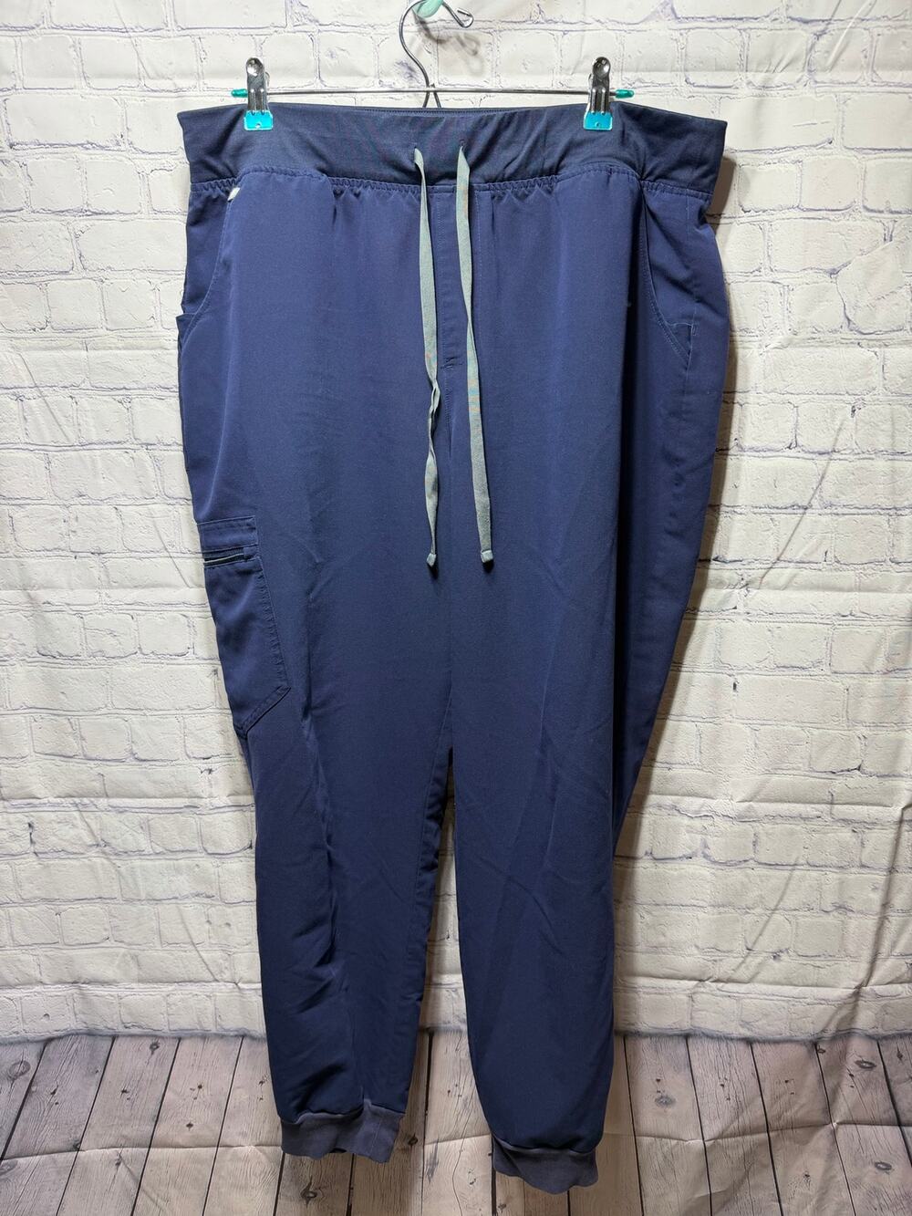 Figs Womens High Waisted Zamora Jogger Scrub Pants Navy Sz XXL Nurse